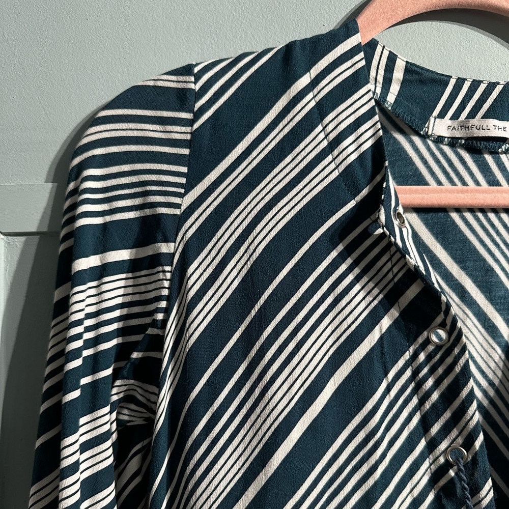 Faithfull The Brand Striped Mini Long Sleeve Tunic Dress Women’s Size XS - Picture 10 of 10